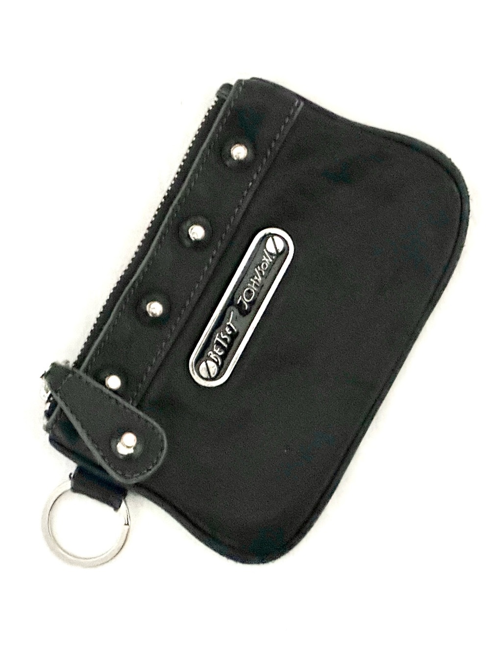 Betsey Johnson Vintage Leather Studded Coin Purse in Black - Picture 2 of 9